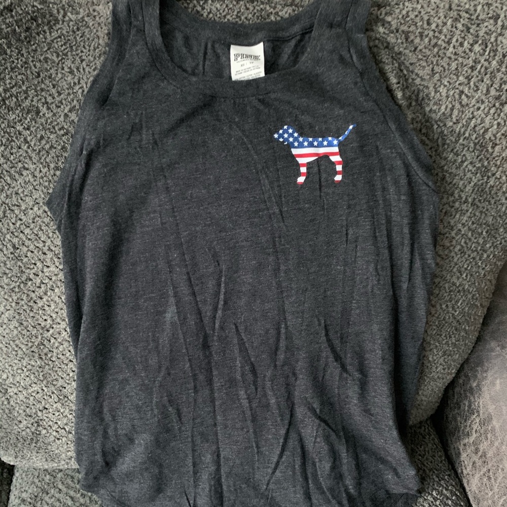 VS Pink Charcoal Gray Tank